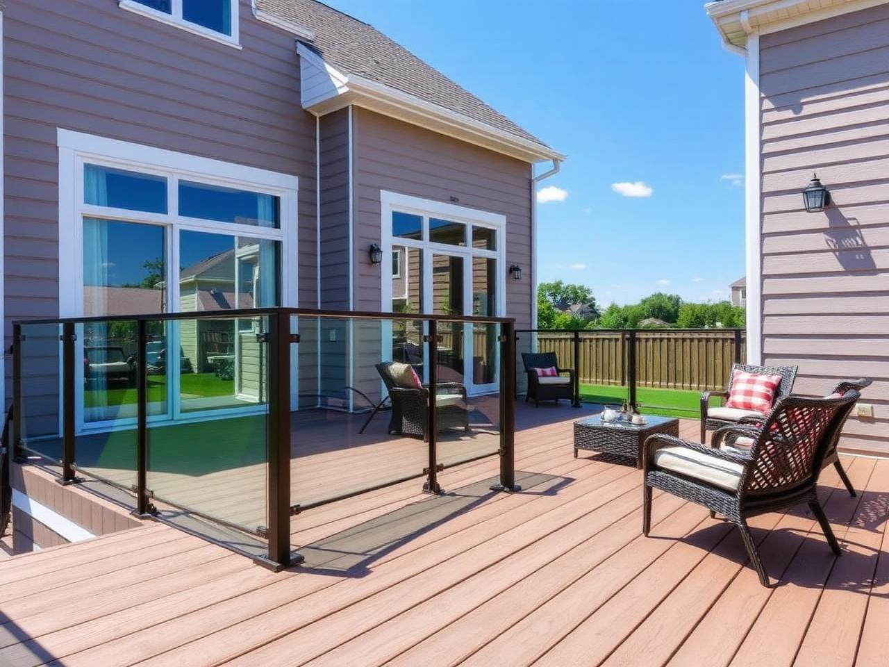 Composite Deck with Glass Rail
